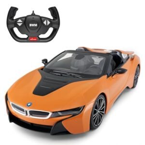 RASTAR 95500 1/12 BMW RC Car - Officially Licensed BMW i8 Roadster Remote Control Car for Play and Display - Ideal Gift for Kids - Orange