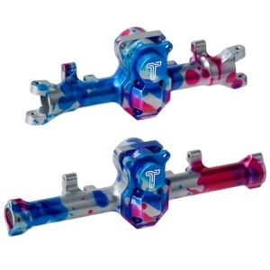 Dromida RC Parts Colorful Splash Anodizing Aluminum Front Rear Axle Housing with Diff Covers Set for Axial SCX24 Deadbolt C10 90081 1/24 RC Crawler Upgrade