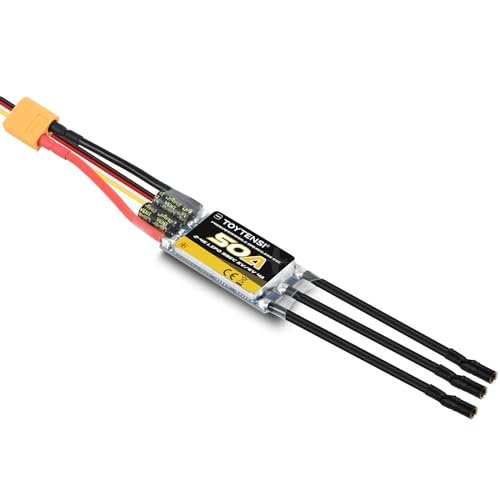 TOYTENSI RC Airplane Starter Motor 50A 2 4S Brushless ESC with SBEC 5V 6V 4A for Enhanced Flight Performance