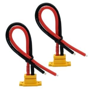 2pcs XT60E F Female Plug Panel Mount Connector with 20CM 12AWG Cable for RC Coins Codes Lipo Battery FPV Racing Quadcopter Drone
