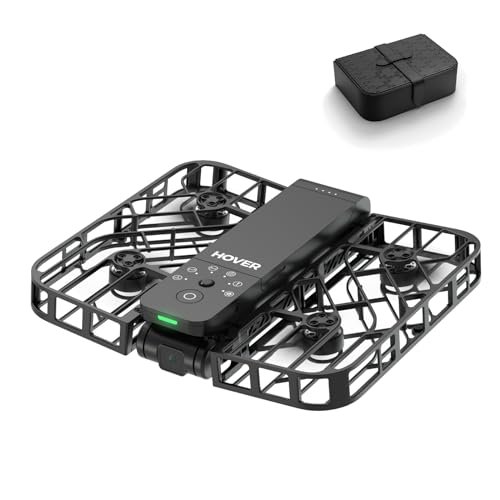 HOVERAir X1 Self Flying Camera Black Standard PU Case Pocket Sized Drone HDR Video Capture Palm Takeoff Intelligent Flight Paths Follow Me Mode Foldable Camera Drone Hands Free Control