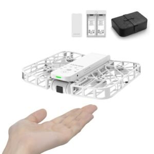HOVERAir X1 Self-Flying Camera White Combo with PU Case, Pocket-Sized Drone HDR Video Capture, Palm Takeoff, Intelligent Flight Paths, Follow-Me Mode, Foldable Camera Drone with Hands-Free Control