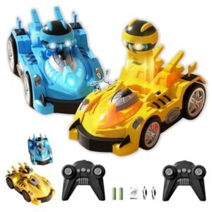 CHOWONE RC Plane Catapult Launcher Plans for Kids Interactive Battle Bumper Cars Set of 2 with Ejecting Figures and Skid Proof Design