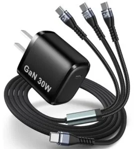 DJI 30W PD 3 in 1 USB C Fast Charger RC Car Battery Fast Charger for DJI Neo Mini 4 Pro 4K 3 Pro 3 2 SE Avata Air 3 Air 2S Drones with 5FT Cable