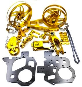 KEBEILEE CNC Upgrade Racing Kit for LOSI Promoto MX 1 4 Scale RC Motorcycle Gold