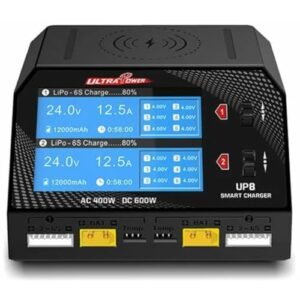 Ultra Power UP8 Smart Charger AC DC 2 Channel 300W 16A with 3.5 LCD Display and Wireless Charging