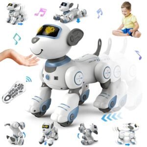 VATOS RC 17 Movies Interactive Robot Dog Toy Programmable Smart Walking Puppy for Kids