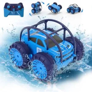 Remote Control Car, Fast Direct Charging RC Cars Amphibious 360° Rotating LED Rechargeable Stunt Car 2.4Ghz 4WD All Terrain RC Race Cars Toy Christmas Birthday Gift for Kids Boys Girls Aged 3-12 years