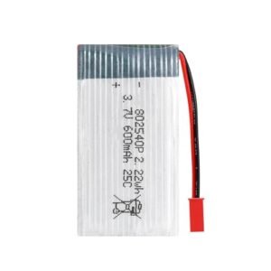 HRYHWASE 3.7V 600mAh 802540P Lipo Rechargeable Battery with JST Connector for RC Drones