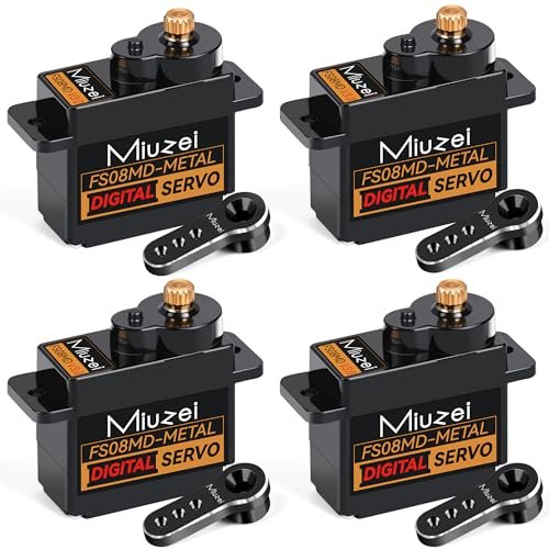Miuzei 12g Digital RC Servo Steering Servo Metal Geared High Torque for RC Laser Boat and SCX24 AX24 Upgrade Parts