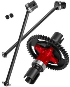 RCHuiWow RC 50T Diff Gear Drive Shafts Axles Upgrades for 1/8 Kraton 6s Front Rear Center CVD Steel 45 Driveshafts with 50T Slipper Red Perfect for RC Seaplane Plans