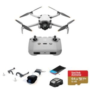 DJI Mini 4 Pro Drone with RC-N2 Controller, Bundle with Claw Lanyard Mounting System, Landing Pad and Strobe Light 64GB SD Cards