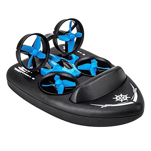QIYHBVR 2 in 1 Land and Water RC Hovercraft Amphibian Wireless Electric RC Boat and Aircraft Deformation Drone for Outdoor Play