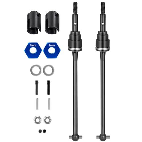 WEFEINO Steel Front Rear Drive Shaft CVD Driveshaft Upgrade Parts for 1/10 Traxxas Slash Rustler Stampede Hoss VXL 4X4 2WD RC Car Enhancing 2wd vs 4wd rc drift car Performance