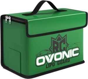 OVONIC Lipo Safe Bag Fireproof Explosionproof Bag for 3S LiPo Battery 11.1V 5000mAh 120C with TRA and XT60 Plugs