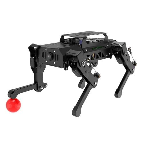 PuppyPi Robot Dog Raspberry Pi ROS Programmable Bionic Quadruped Smart Robotics Kit Open Source AI Vision PC APP Remote Control STEM Coding Robot Gift for Adults Advanced Kit with RPi 4B 4GB