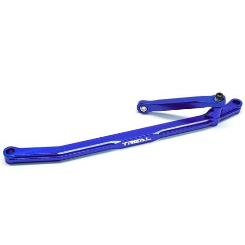 TREAL Aluminum 7075 RC Front Drag Tires Steering Linkages Set for 1/18 Mini LMT Blue