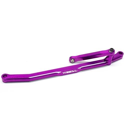 TREAL Aluminum 7075 RC Drag Front Wheels Steering Tie Rod and Drag Link Set for 1/18 Mini LMT Purple