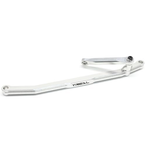 TREAL Aluminum 7075 RC Front Drag Wheels Steering Tie Rod and Drag Link Set for 1/18 Mini LMT Silver