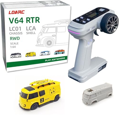 LDARC 1 7th Scale RC Body Mini Racing Car 2.4Ghz Remote Control with RGB Lights and DIY Interchangeable Case