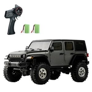 GoolRC Micro Scale RC Crawler 4WD Remote Control Truck 1 18 Scale D870 Rock Crawler with LED Lights and 2 Batteries Grey