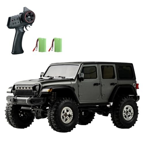 GoolRC Micro Scale RC Crawler 4WD Remote Control Truck 1 18 Scale D870 Rock Crawler with LED Lights and 2 Batteries Grey