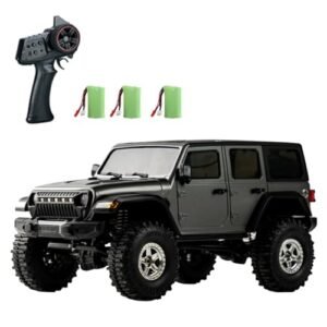 GoolRC D870 1 18 Scale Electric RC Trucks Off Road 4WD Rock Crawler Remote Control Truck with LED Light and 3 Batteries Grey