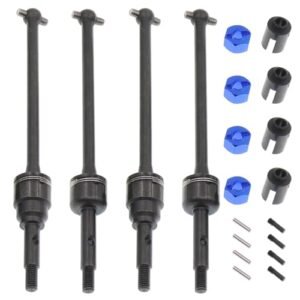 4Pcs Treehobby Steel Front Rear Drive Shaft CVD Driveshaft Dogbone Shafts Compatible with 1/10 Traxxas Slash 4X4 Rustler VXL 4x4 Stampede Hoss VXL 4X4 2WD RC Car