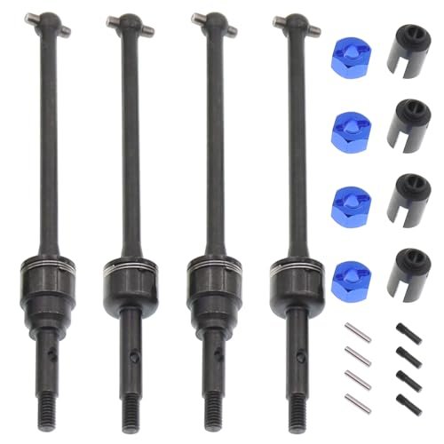 4Pcs Treehobby Steel Front Rear Drive Shaft CVD Driveshaft Dogbone Shafts Compatible with 1/10 Traxxas Slash 4X4 Rustler VXL 4x4 Stampede Hoss VXL 4X4 2WD RC Car