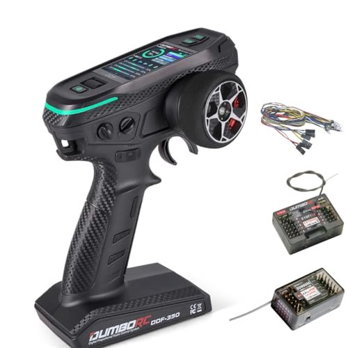 DUMBORC RC Car 1 10 Channel DDF 350 Radio Transmitter and Receiver with X10FG X6DCG Receiver and Lights HD Screen Remote Controller