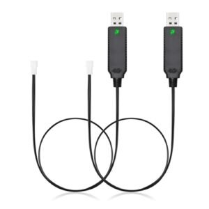 Smays 3.7V USB Charging Cable 2 Pack for Carrera RC Mario Kart Remote Control Car Battery