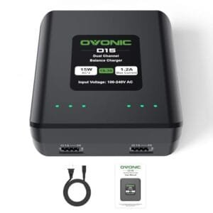 OVONIC D15 Dual RC Battery Charger 15W 1.2A for 1S 2S 3S LiPo Batteries