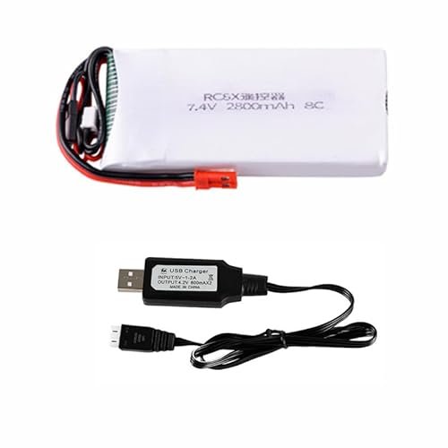 Cecicebb 7.4V 2800mAh 8C Lipo Battery Rechargeable for Radiolink RC8X 8CH 2.4G RC Transmitter Remote Controller Perfect for Best RC Excavator 1/14 Hydraulic Models