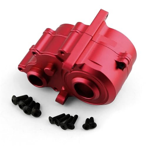 Traxxas E Revo VXL 2.0 RC Truck Aluminum Transmission Case Center Gearbox Cover Shell Upgrade Part 8691 Red with RC Truck Foam Tires Compatibility