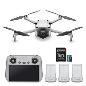 DJI Mini 3 Fly More Combo with DJI RC and 128GB Memory Card Lightweight Foldable Mini Camera Drone 4K HDR Video 51 min Flight Time