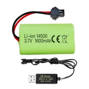 Fytoo 1PCS 3.7V 1600mah Li ion Battery with SM 2P Plug for RC Engineering CB750 Toy Car Remote Control Vehicle Truck