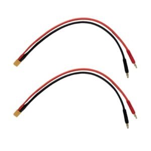 YXQ 2Pcs RC Battery Charge Cable XT30 to 4.0mm Banana Plug 16AWG 30cm for RC Helicopter Quadcopter Lipo Battery