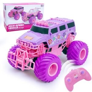 Dewhuh RC Road Rage Speed Bumpers Not Working 1:18 Scale Purple Remote Control Car High Speed 20 Km/h All Terrain Truck for Kids
