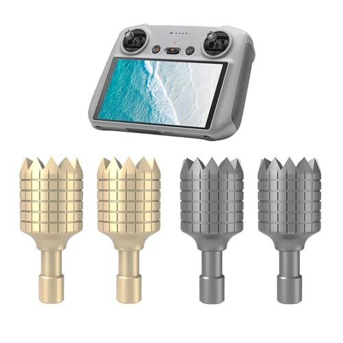 2 Pairs DJI Mini 4 Pro Mini 3 Pro Air 3 Air 2S Mavic 3 Remote Controller Joystick Replacement for DJI RC RC 2 Gray Golden