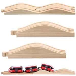 Liliful 2 Pcs Wooden Train Track Accessories Expansion Set for RC Toys Enthusiasts Man Excavates Basement with RC Toys