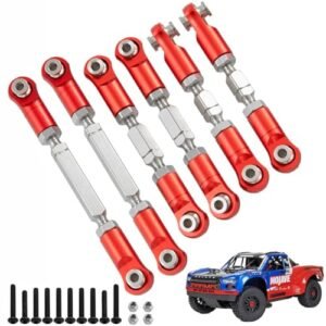 Aluminum Adjustable Turnbuckles Linkage Set Tie Rods for Arrma 1 8 Mojave 4S 4X4 BLX Enduro 4x4 RC Car Upgrades Parts Red