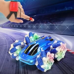 DISSONA RC Stunt Car 2.4GHz 4WD Gesture Sensing Remote Control Toy Car with 360 Flips Cool Light and Music for Boys Age 6 12 Birthday Gifts