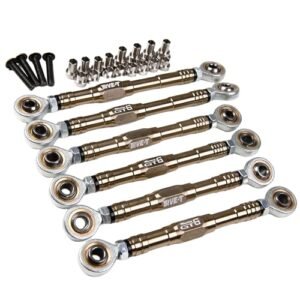 GTBRacing CNC Aluminum Adjustable Suspension and Steering Turnbuckle Tie Rod Set for 1/5 RC Car Losi 5ive t 5T Titanium Upgrade