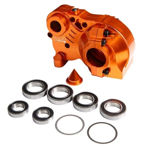 GTBRacing CNC Aluminum Gearbox Metal Diff Transmission Gear Box Case for 1/5 RC Car HPI Baja 5b ss 5sc Upgrade Part Orange with Bearing at RC Hobbies Dixfield