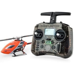 OMPHOBBY M1 EVO RTF RC Heli 3D Training Helicopter with Dual Brushless Motors 6CH Direct Drive Mini RC Helicopters for Adults Ready to Fly Orange