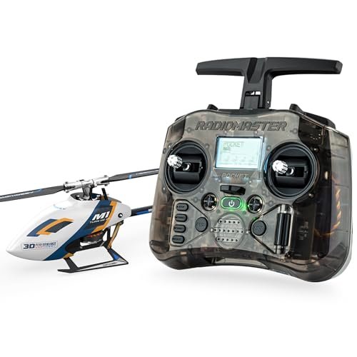 OMPHOBBY M1 EVO RTF Latest RC Helicopters Dual Brushless Motors 6CH Direct Drive Mini RC Helicopter for Adults 3D Flight Heli with Pocket Remote Control Ready to Fly White