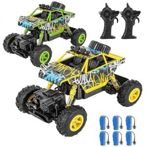 Build RC Truck from Scratch 2PACK Remote Control Car for Boys Girls 4WD Monster Truck 2.4Ghz