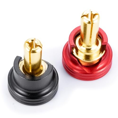 RCHUBAM RC Yo Whatsapp Heatsink Bullet Plug Grips 2PCS Banana Plug Connectors with Brass Heatsink Grips for RC Model Crawler Cars Upgrade Parts 4mm 5mm Aluminum RC Battery Bullet Plug