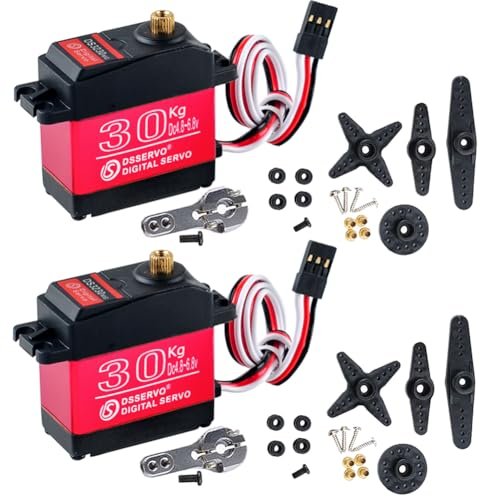 2PCS 30KG Metal Gear Digital Servo High Torque Steering Gear for 1/8 Petrol RC Cars Waterproof Aluminium Case DS3230