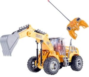 PowerTRC 1 30 Scale RC Excavator Truck Remote Control Construction Vehicle with Light for Kids
